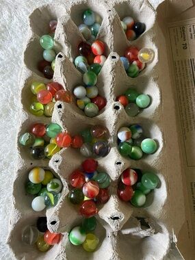 Assorted Vintage Glass Marbles - Multicolor